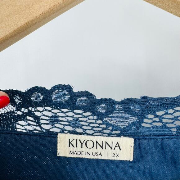 Kiyonna Meadow Dream Maxi Dress Topaz Blue Plus Size 2X Like New - Picture 4 of 11